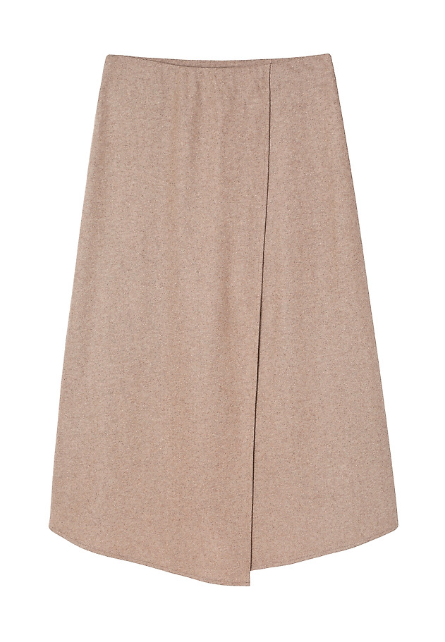 KNITTED MIDI SKIRT WITH WOOL - WALIA KNITTED MIDI SKIRT WITH WOOL - WALIA BEIGE 4