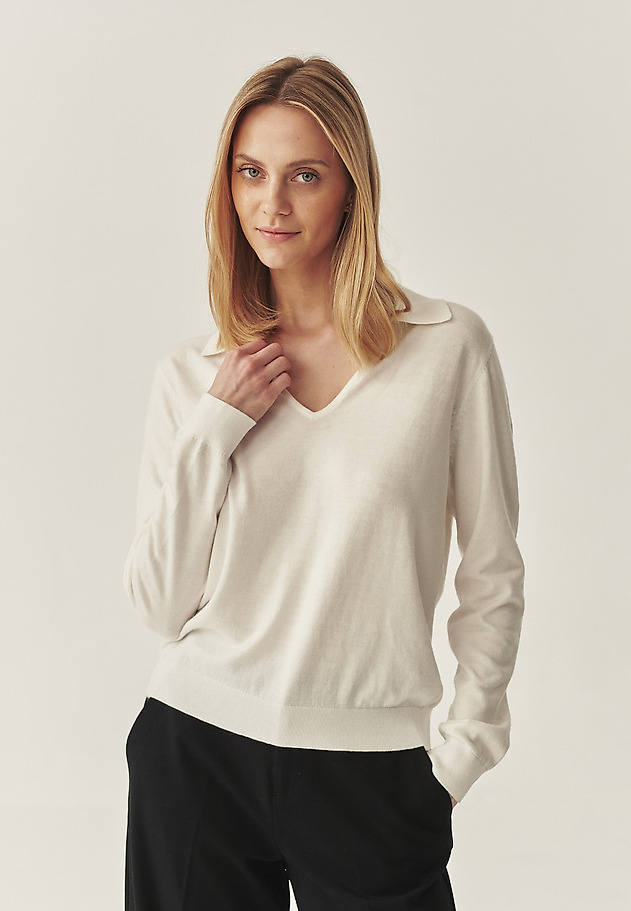 CLASSIC CASHMERE BLEND JUMPER - PALA 1 CLASSIC CASHMERE BLEND JUMPER - PALA 1 ECRU 2