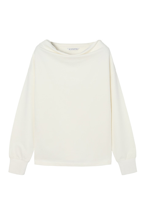 STYLISH LADIES’ SWEATSHIRT WITH WATER NECKLINE - MALIA ECRU 2