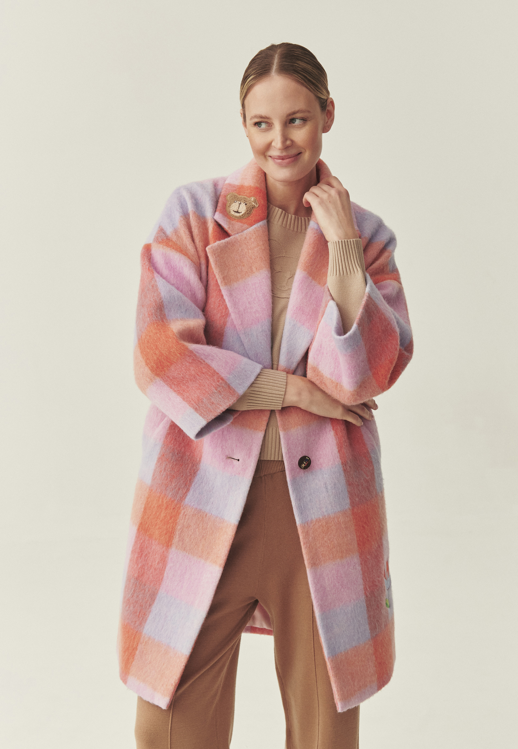 KOLOROWY PŁASZCZ Z WEŁNĄ - MISIOLA MULTIKOLOR 2