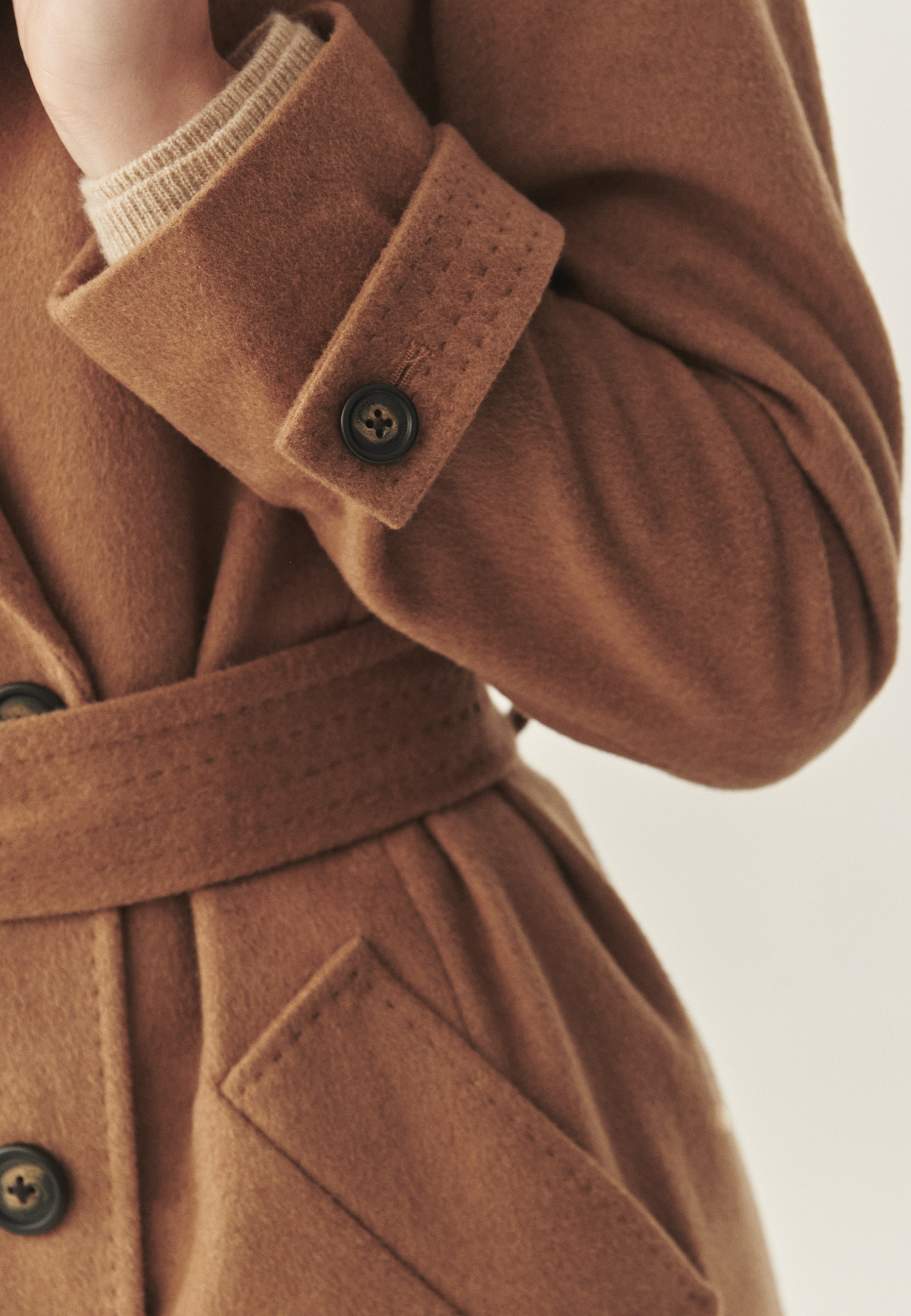 DÁMSKY TEXTILNÝ KABÁT S OPASKOM – TEA BÉŽOVÁ 2