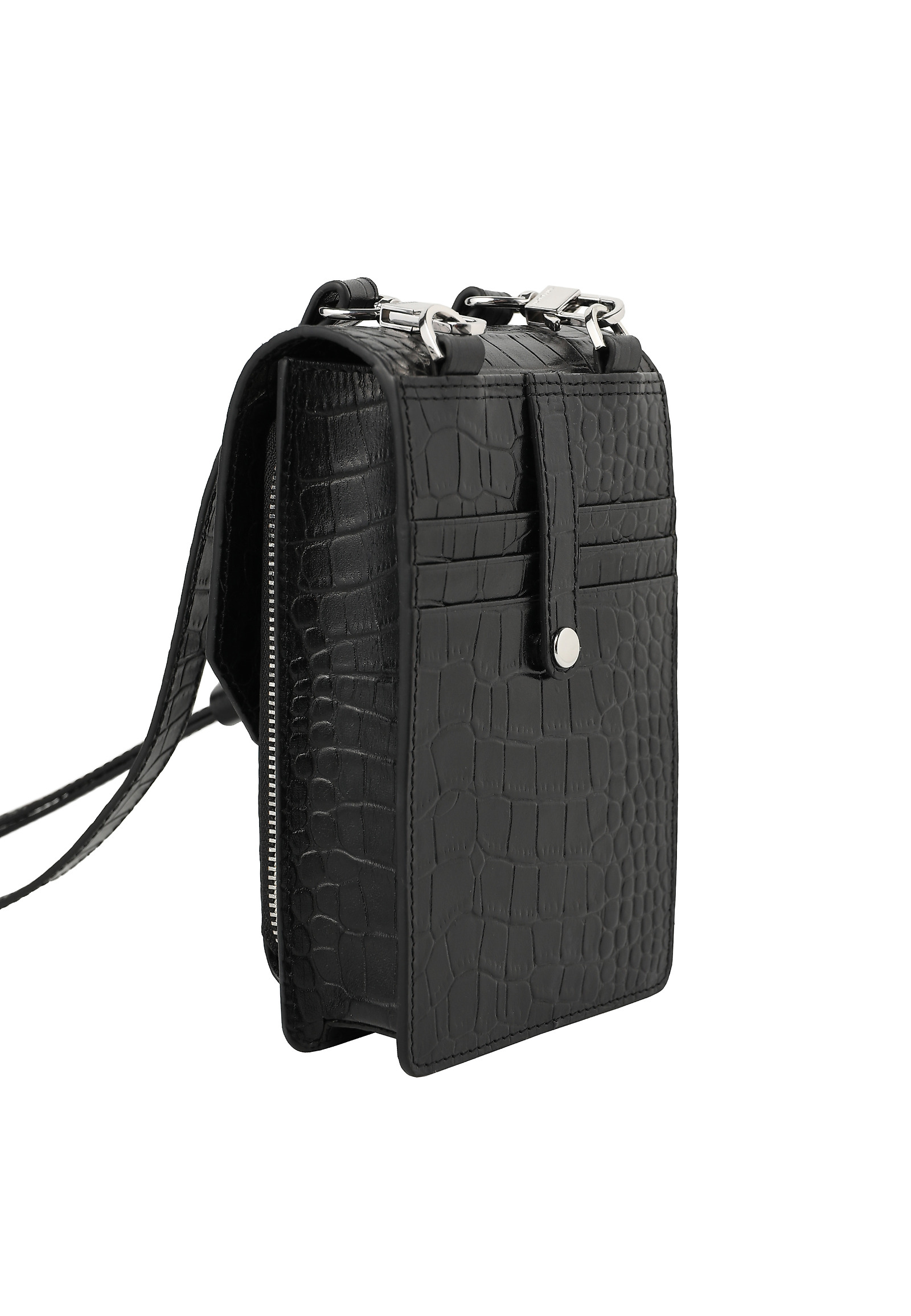 KOMPAKTOWA LISTONOSZKA Z NATURALNEJ SKÓRY - AMBER KOMPAKTOWA LISTONOSZKA Z NATURALNEJ SKÓRY - AMBER CZARNY 115094