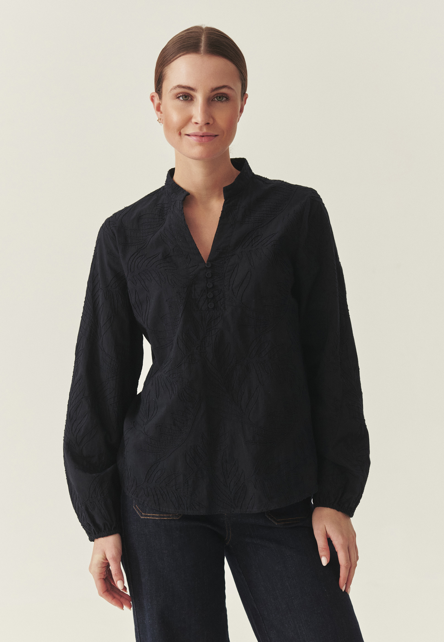 COTTON BLOUSE WITH EMBROIDERY - TANTI NAVY BLUE 2