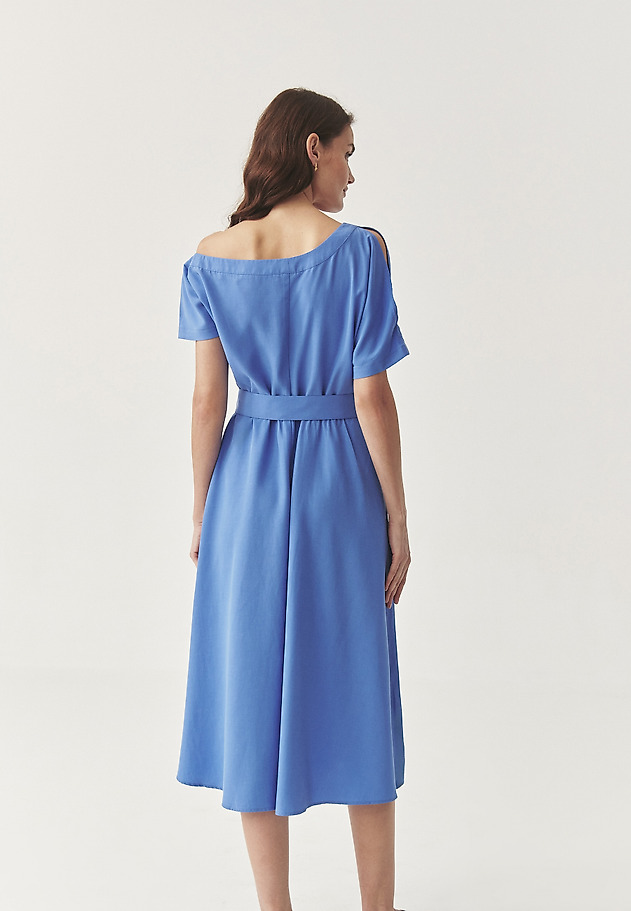 STYLISH OBLEKA Z LANOM - GALLA CZ STYLISH OBLEKA Z LANOM - GALLA CZ MODRA 3
