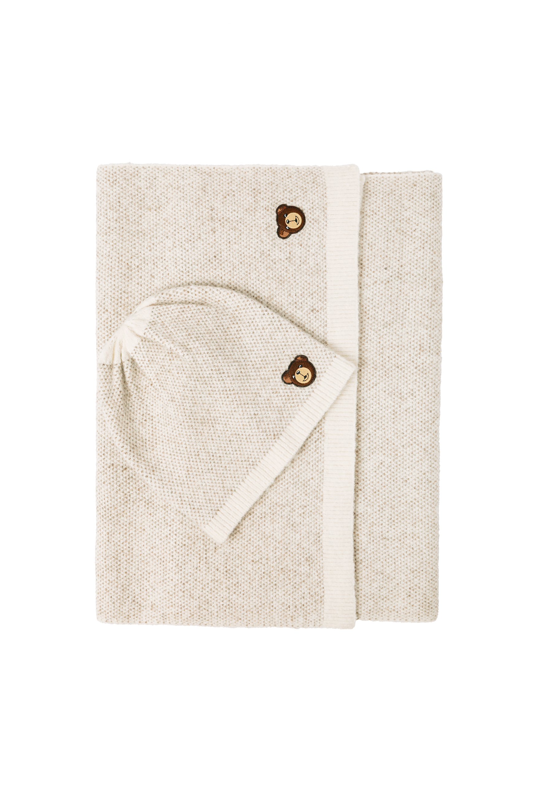 DÁMSKY PLETENÝ ŠÁL S ELASTICKÝM LEMOM A VYŠÍVANOU APLIKÁCIOU – SAPINA 1 BÉŽOVÁ 2