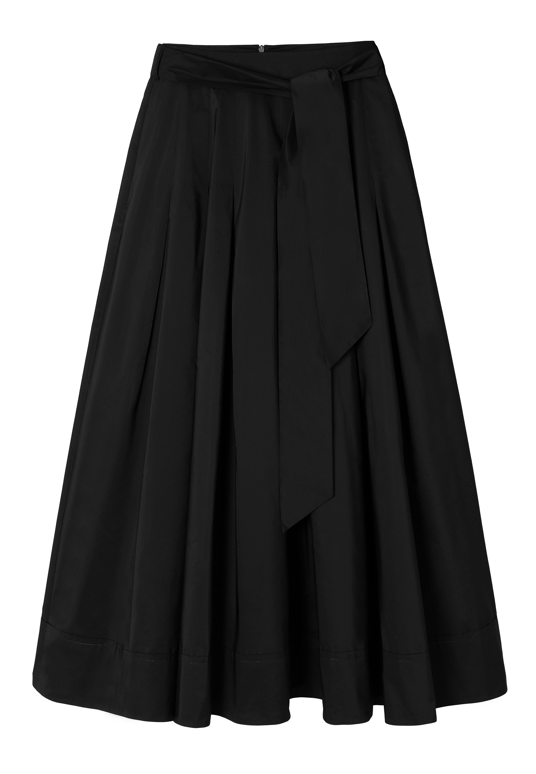 EFEKTOWNA SPÓDNICA Z PASKIEM W TALII - TAFTANI CZARNY 2