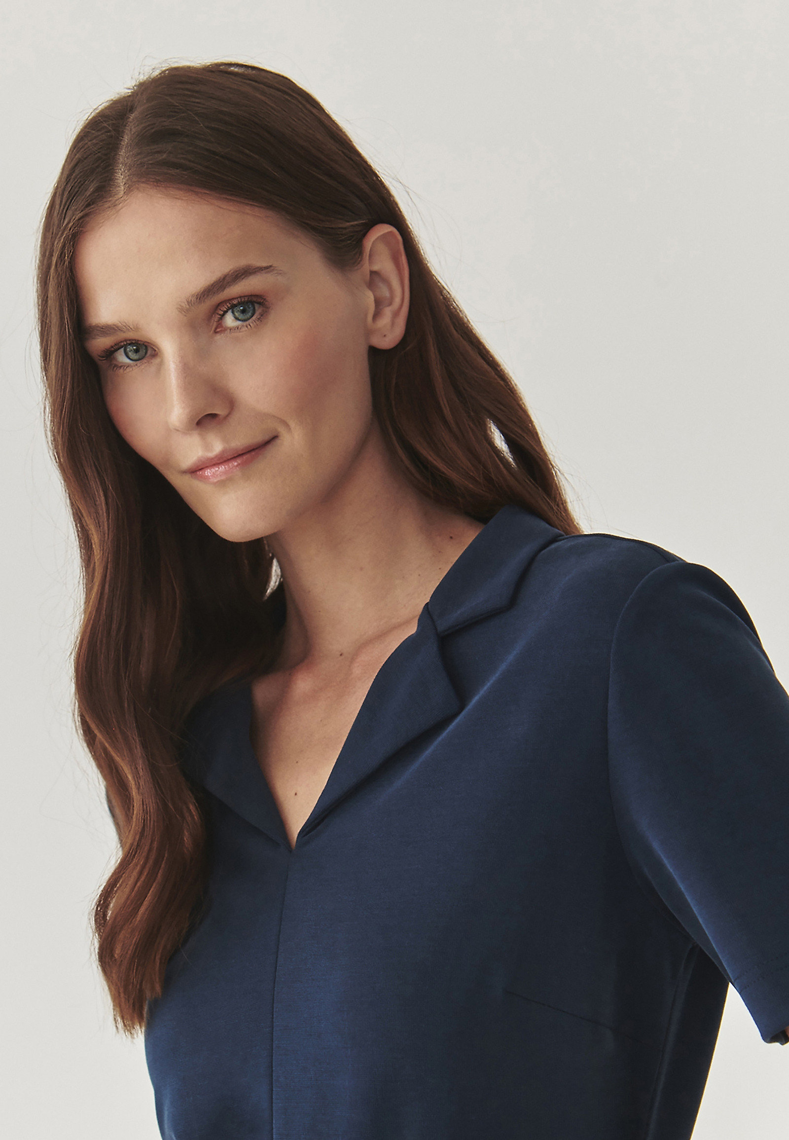 LADIES’ DRESS WITH ADDITIONAL BELT - WENDY LADIES’ DRESS WITH ADDITIONAL BELT - WENDY NAVY BLUE 99752