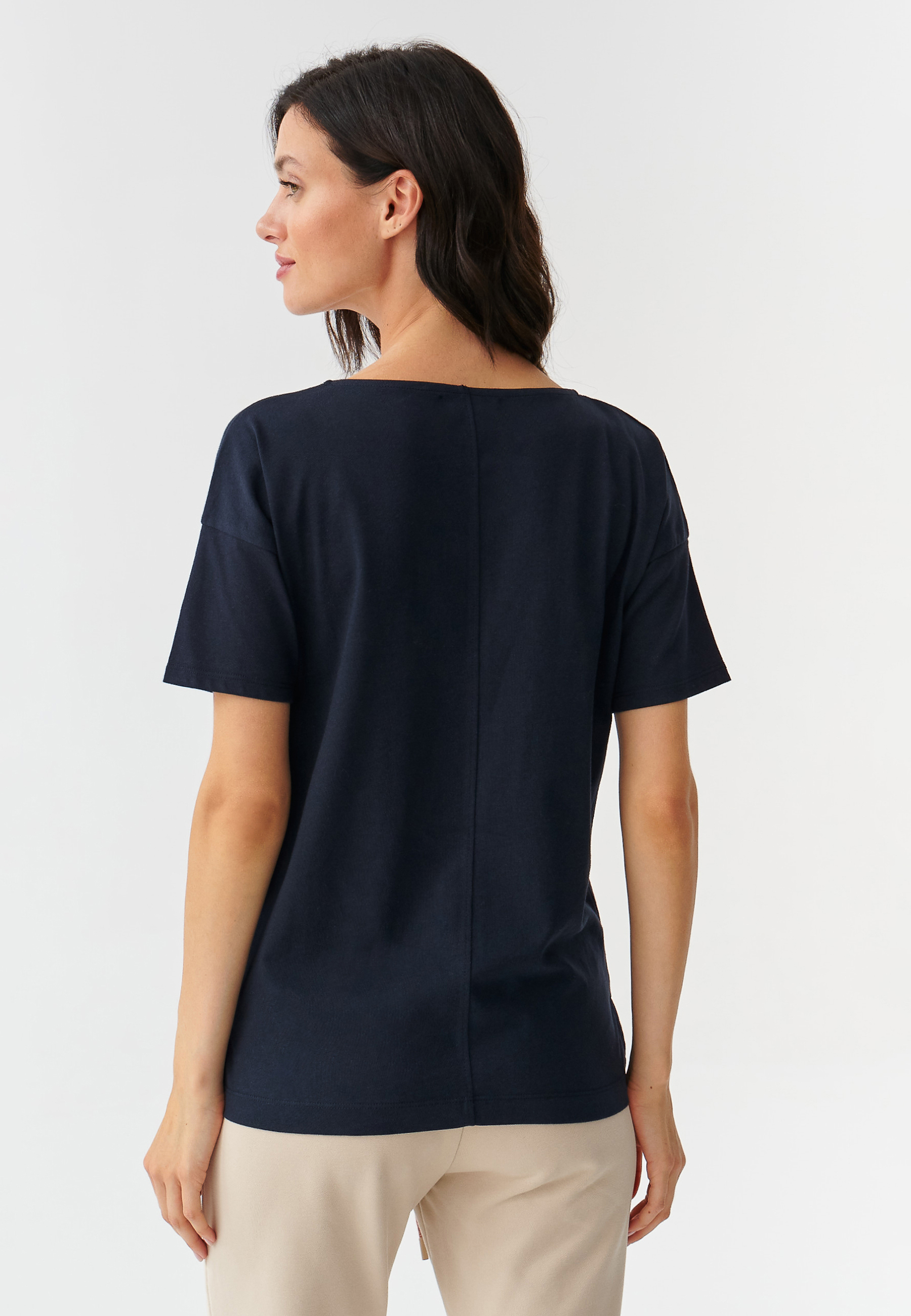 ŽENSKA BARVNA MAJICA SVEČANA - MIZATI 1 TEMNO MODRA 2