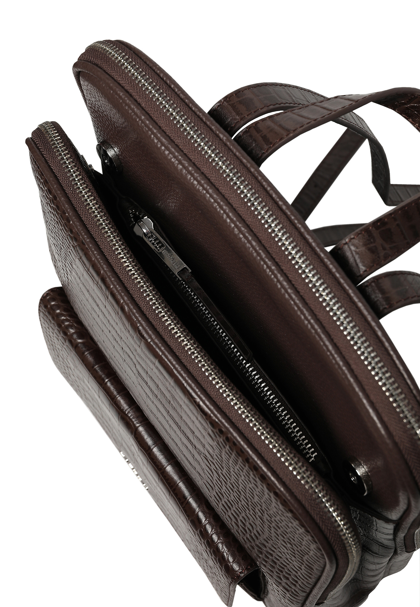 LEATHER BACKPACK WITH ANIMAL MOTIF - COBRA LEATHER BACKPACK WITH ANIMAL MOTIF - COBRA BROWN 115081