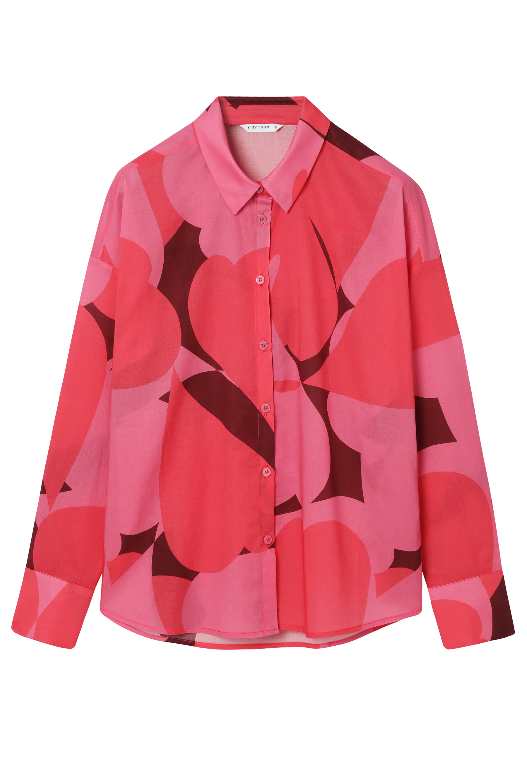 BAWEŁNIANA KOSZULA Z AUTORSKIM WZOREM - LERIA CZERWONY 2