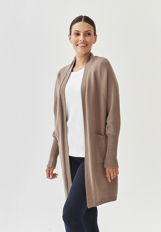 LADIES' LONG CARDIGAN WITH POCKETS - JAZIRO 1 LADIES' LONG CARDIGAN WITH POCKETS - JAZIRO 1 BEIGE 3