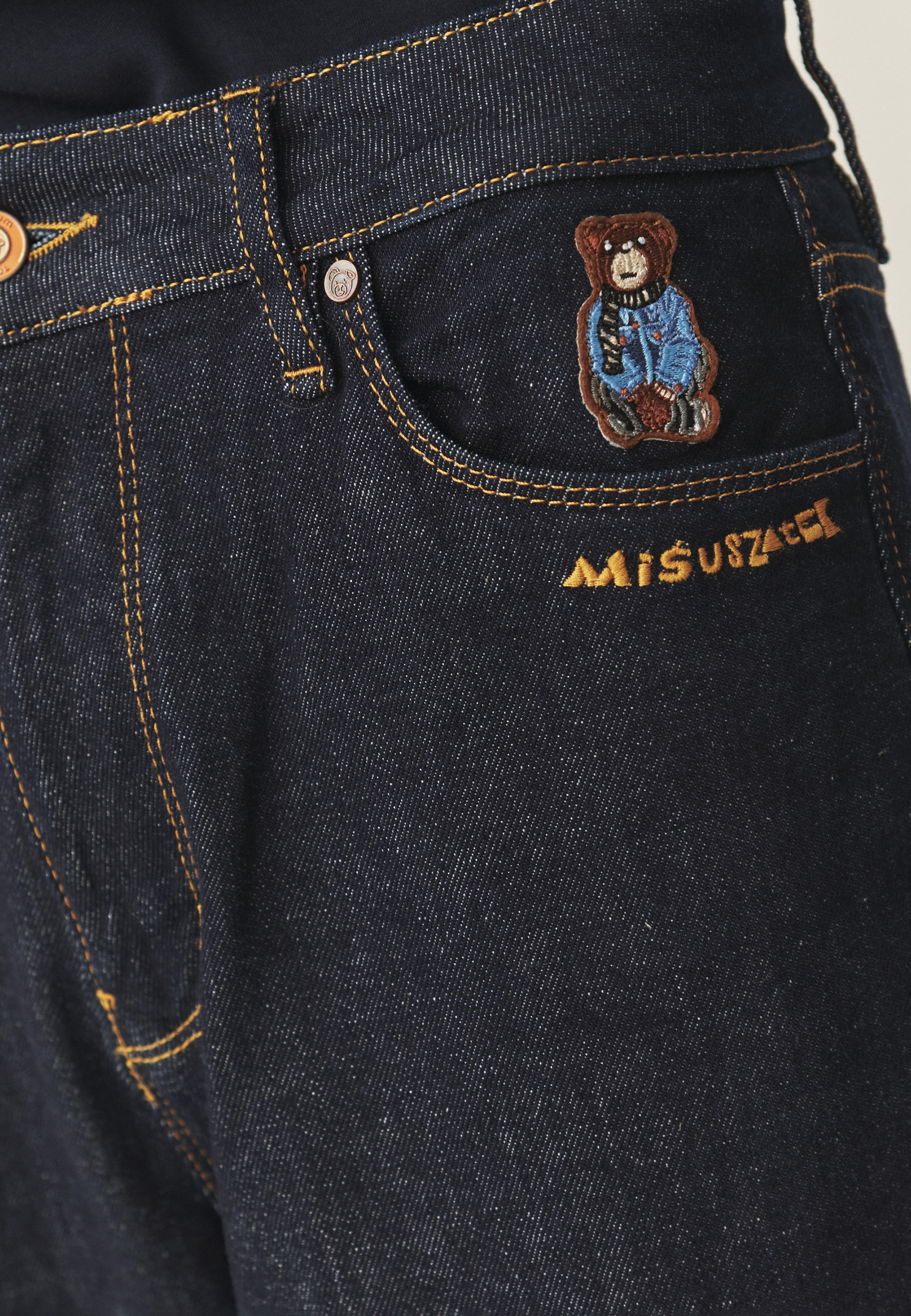 DENIMOWE SPODNIE Z HAFTEM - TAMIS GRANATOWY 2