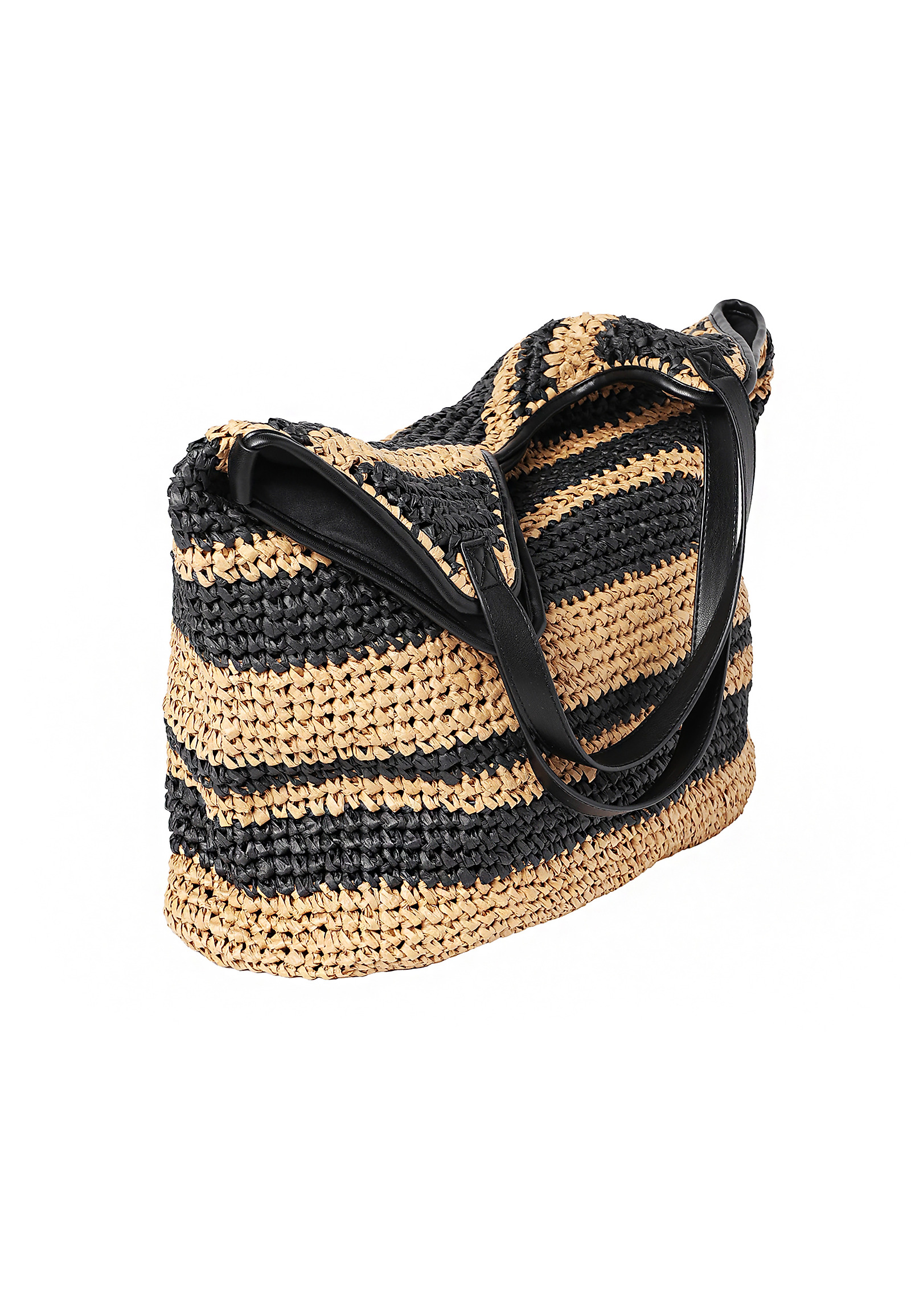 PLECIONA TORBA DAMSKA - BESSIE PLECIONA TORBA DAMSKA - BESSIE CZARNY 109362