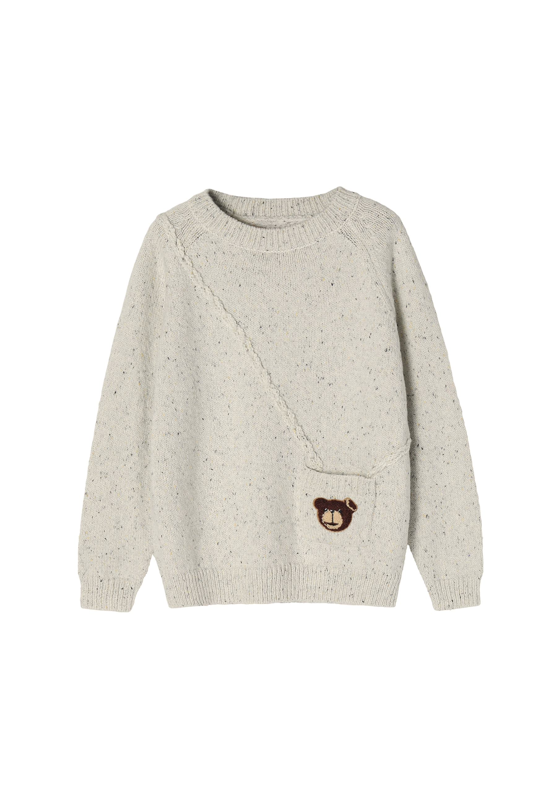 SWETER DZIECIĘCY Z NASZYWKĄ Z MISIEM USZATKIEM MASKOTA KIDS BEŻOWY 2