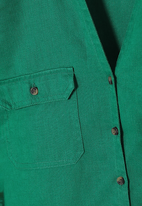 LINNEN LADIES' SHIRT JUSTYNA GREEN 2