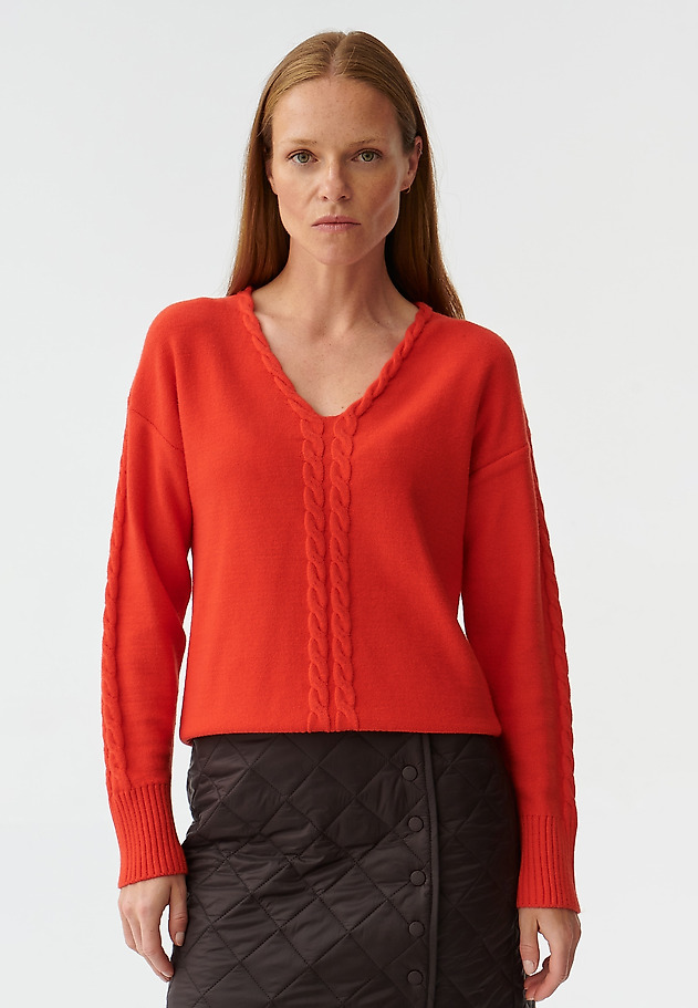 LADIES’ SWEATER WITH V-SHAPE NECKLINE POLI LADIES’ SWEATER WITH V-SHAPE NECKLINE POLI POMARAŃCZOWY 3
