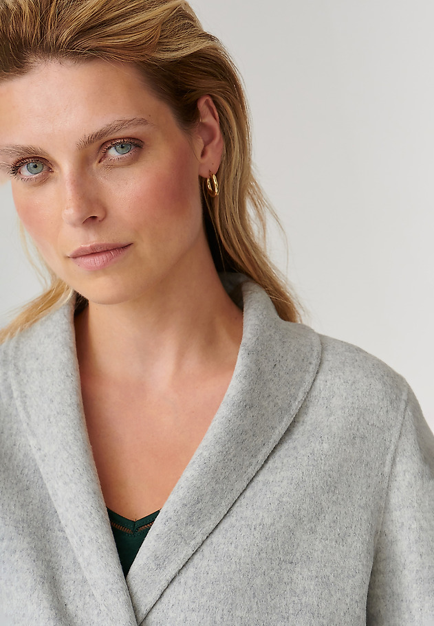 LADIES’ COAT WITH A TIE MOZA 1 LADIES’ COAT WITH A TIE MOZA 1 SZARY 5
