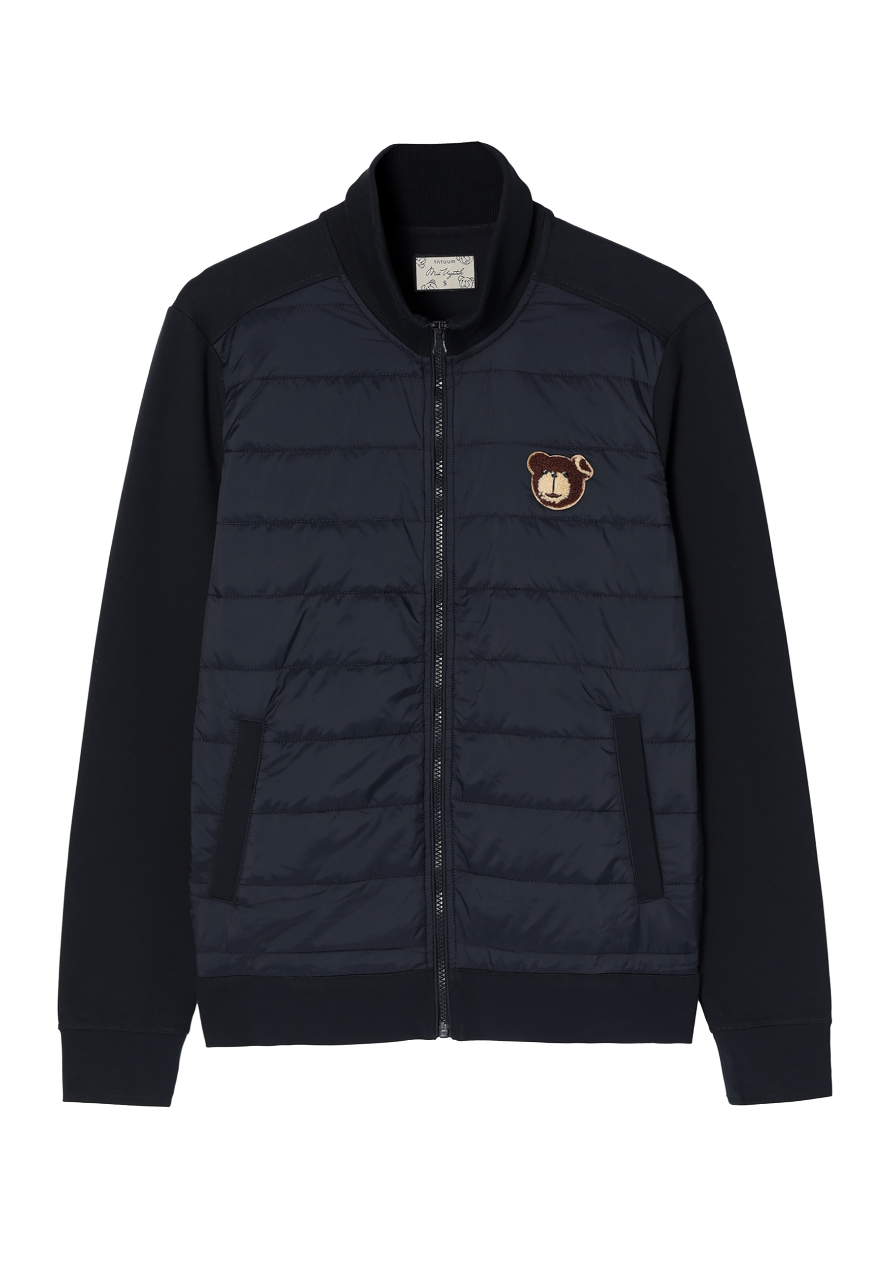 MODERNÁ PÁNSKA MIKINA S NÁŠIVKOU S MOTÍVOM MACKA UŠKA KADET NÁMORNÍCKA MODRÁ 2