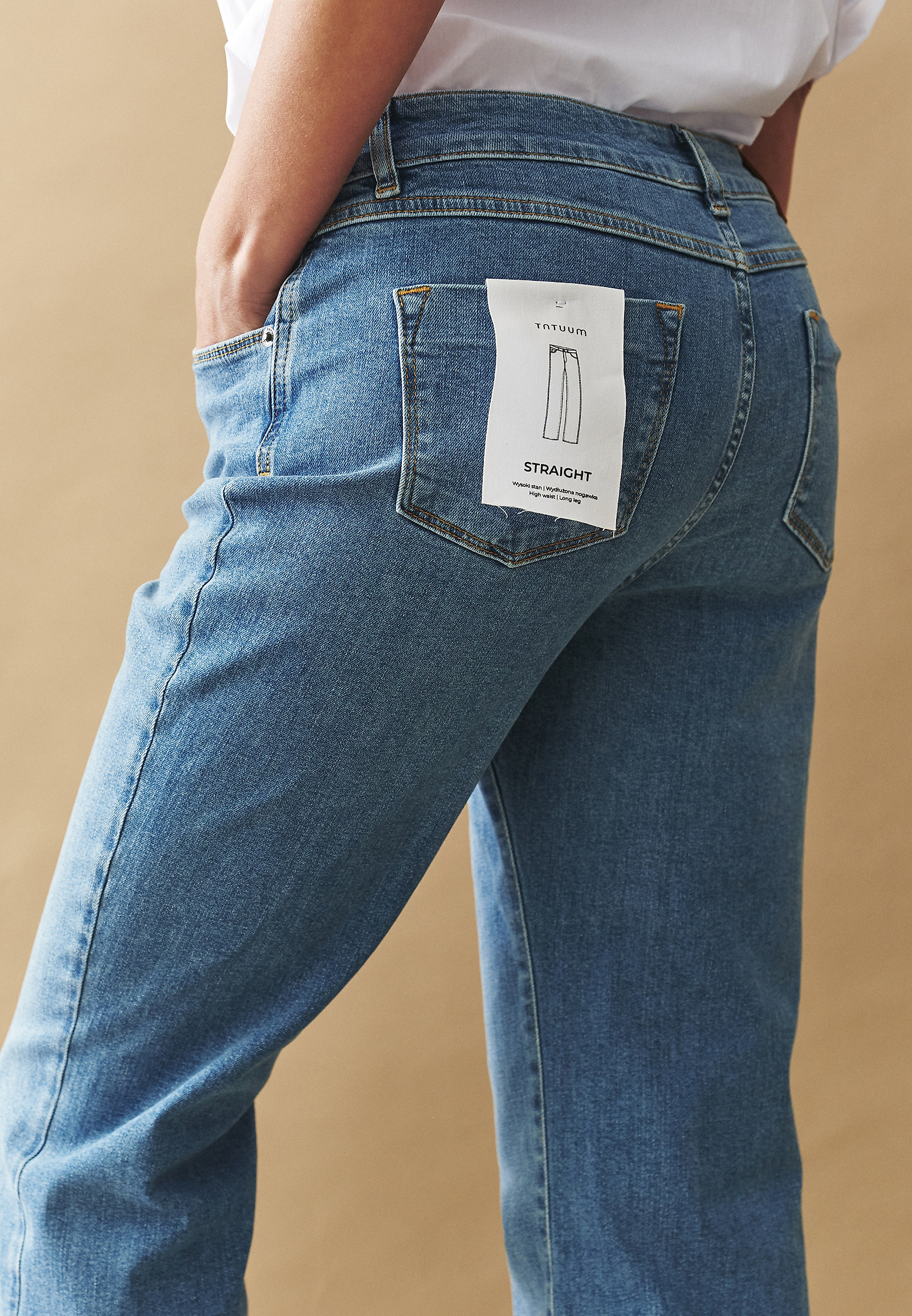 DENIMOWE SPODNIE Z ROZPORKIEM NA NOGAWCE — LASSI DENIMOWE SPODNIE Z ROZPORKIEM NA NOGAWCE — LASSI NIEBIESKI 108279