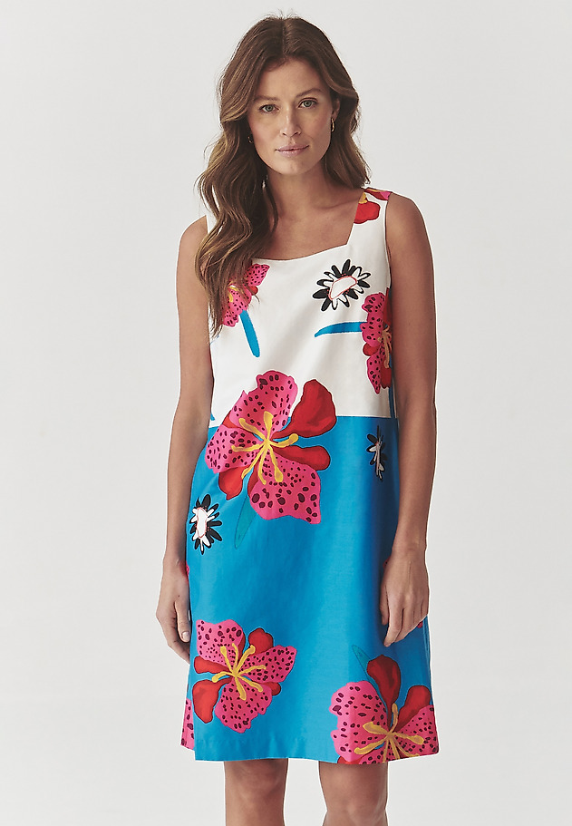 LADIES’ FLORAL SLEEVELESS DRESS - ROKNA LADIES’ FLORAL SLEEVELESS DRESS - ROKNA MULTIKOLOR 1
