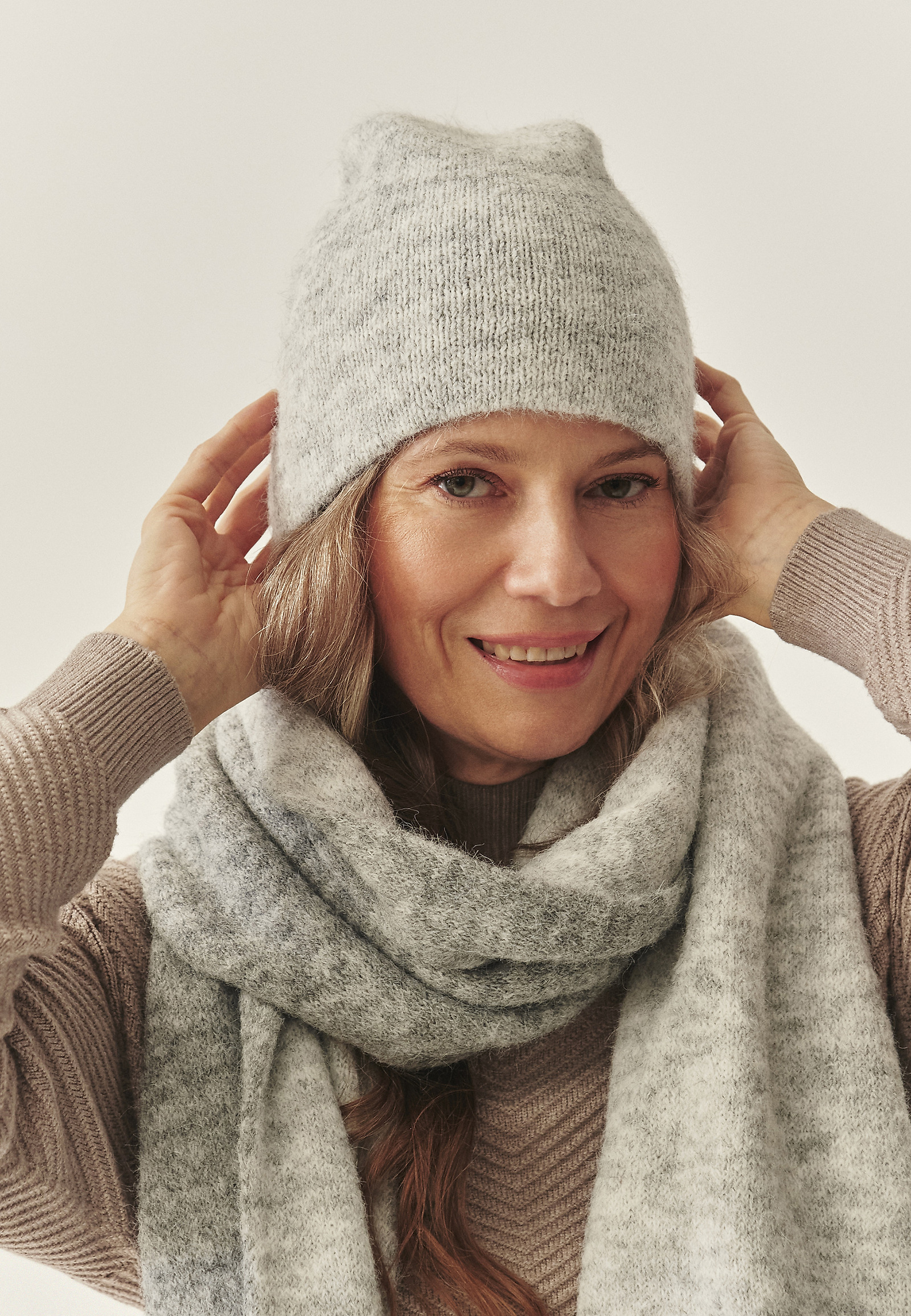 SCARF WITH WOOL BLEND - DOVLON SCARF WITH WOOL BLEND - DOVLON GREY 117620