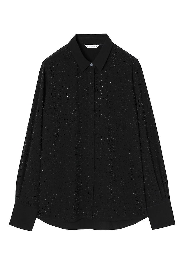 LADIES' WOVEN SHIRT WITH SEQUINS — PATTI LADIES' WOVEN SHIRT WITH SEQUINS — PATTI CZARNY 6