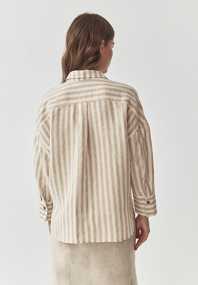 LADIES’ LINEN STRIPED BLOUSE - ANDRAGIA LADIES’ LINEN STRIPED BLOUSE - ANDRAGIA MULTIKOLOR 4