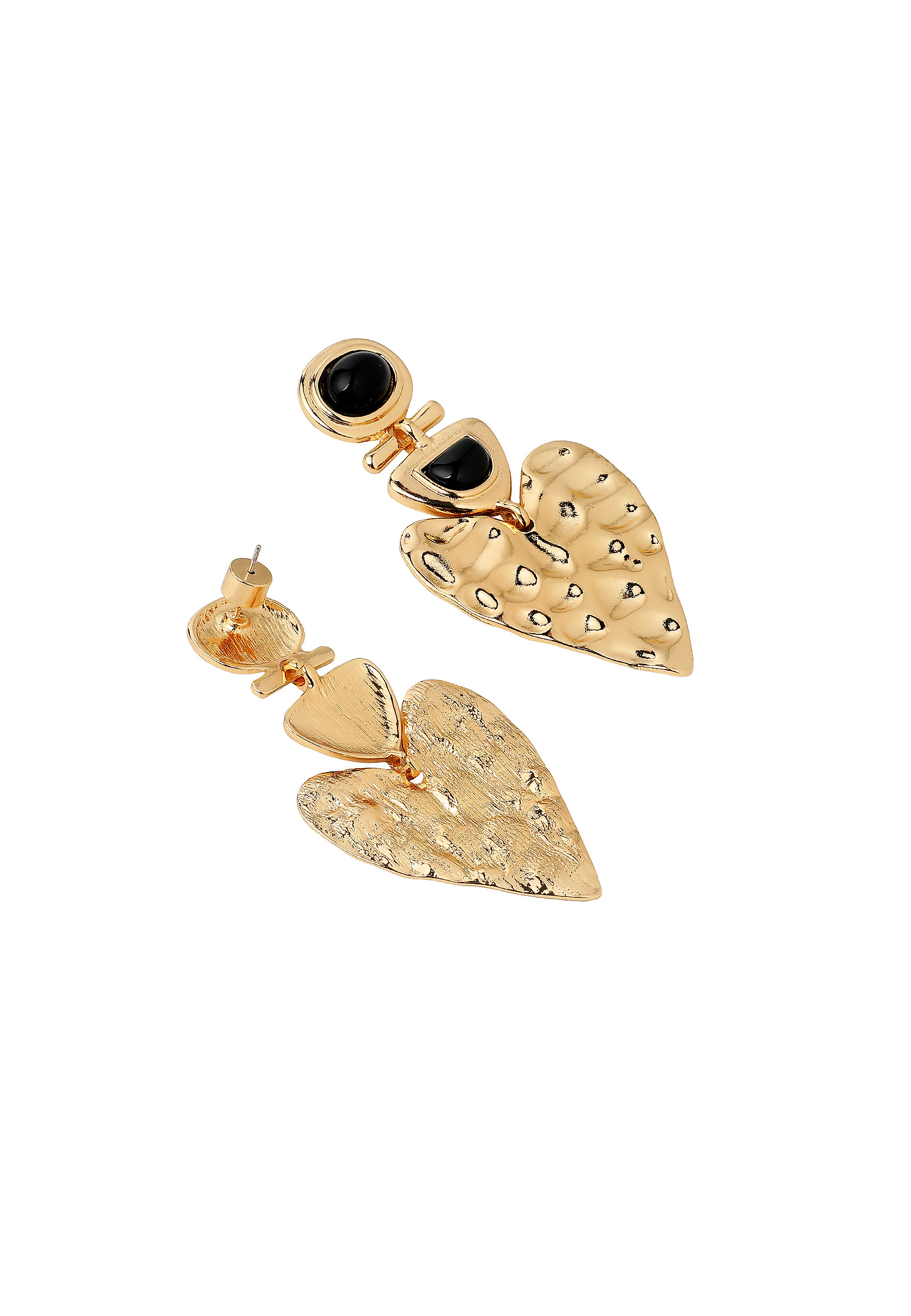 MASSIVE EARRINGS WITH A HEART MOTIF - SERAPHINE MASSIVE EARRINGS WITH A HEART MOTIF - SERAPHINE GOLD 116825