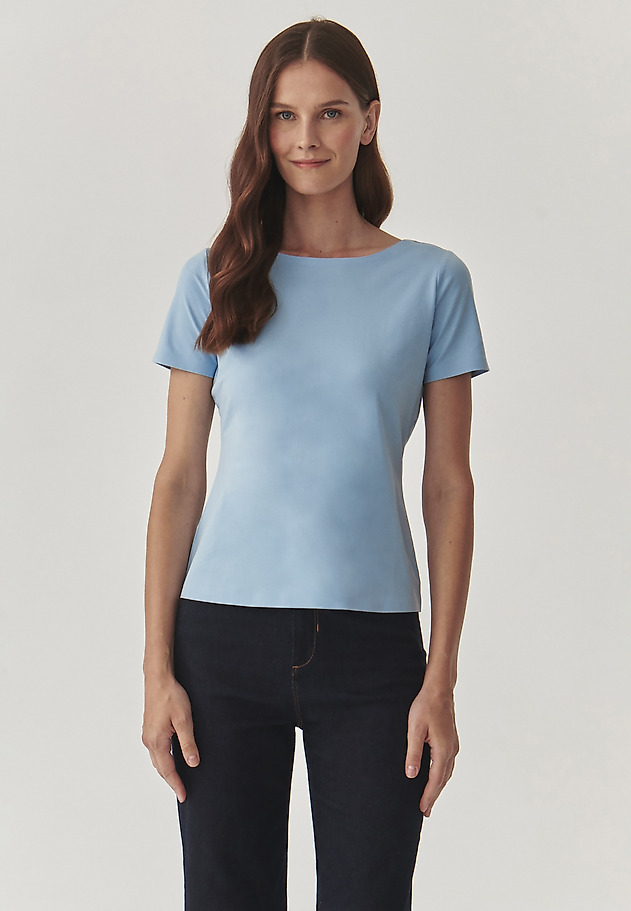 LADIES’ BLOUSE WITH SEAMLESS FINISH - MIKAJA LADIES’ BLOUSE WITH SEAMLESS FINISH - MIKAJA BLUE 3