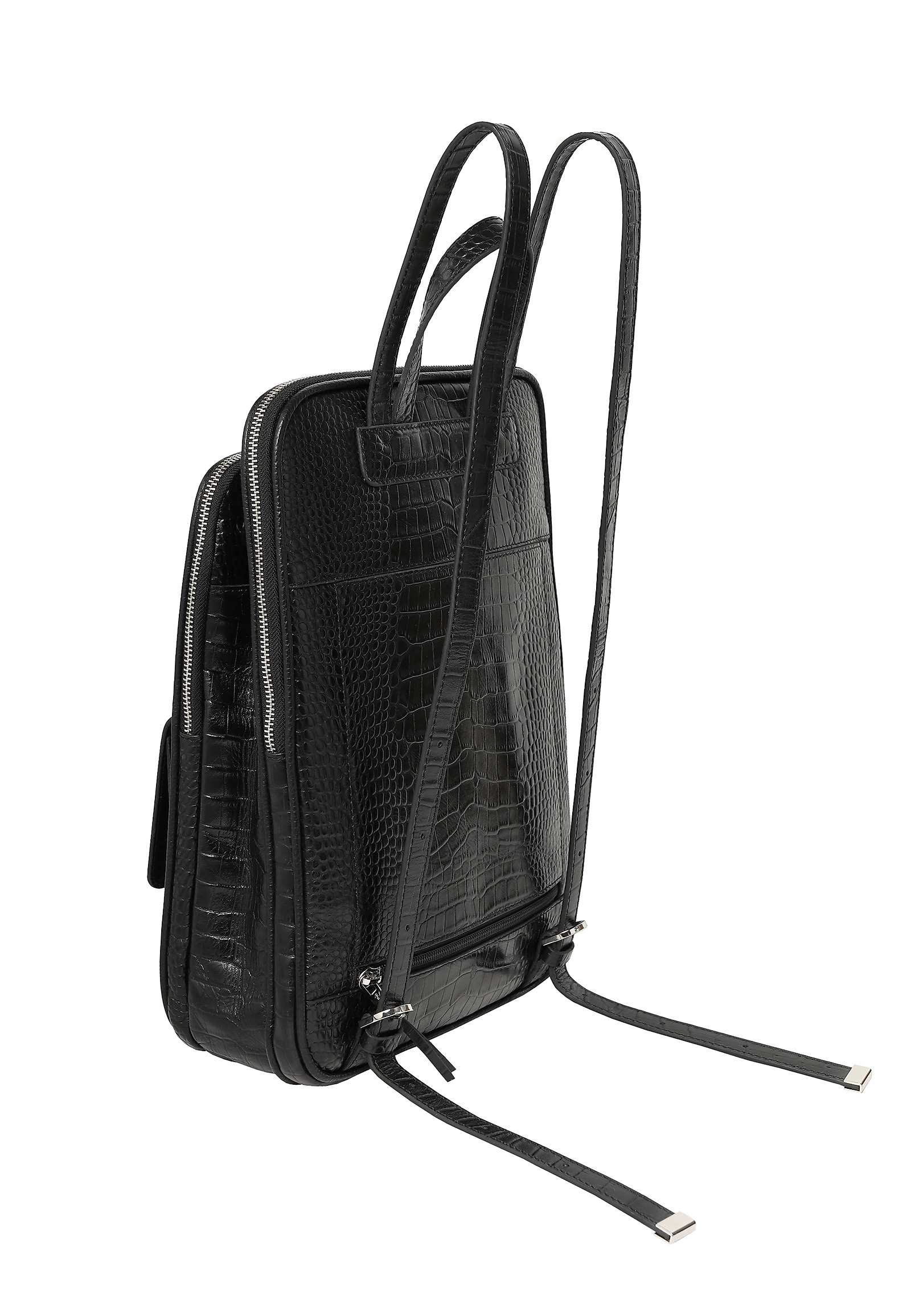 LEATHER BACKPACK WITH ANIMAL MOTIF - COBRA LEATHER BACKPACK WITH ANIMAL MOTIF - COBRA BLACK 115051