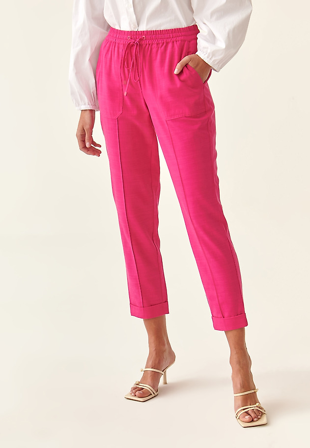 LADIES' TROUSERS WITH SEWN ON POCKETS SUMIKO LADIES' TROUSERS WITH SEWN ON POCKETS SUMIKO RÓŻOWY 2