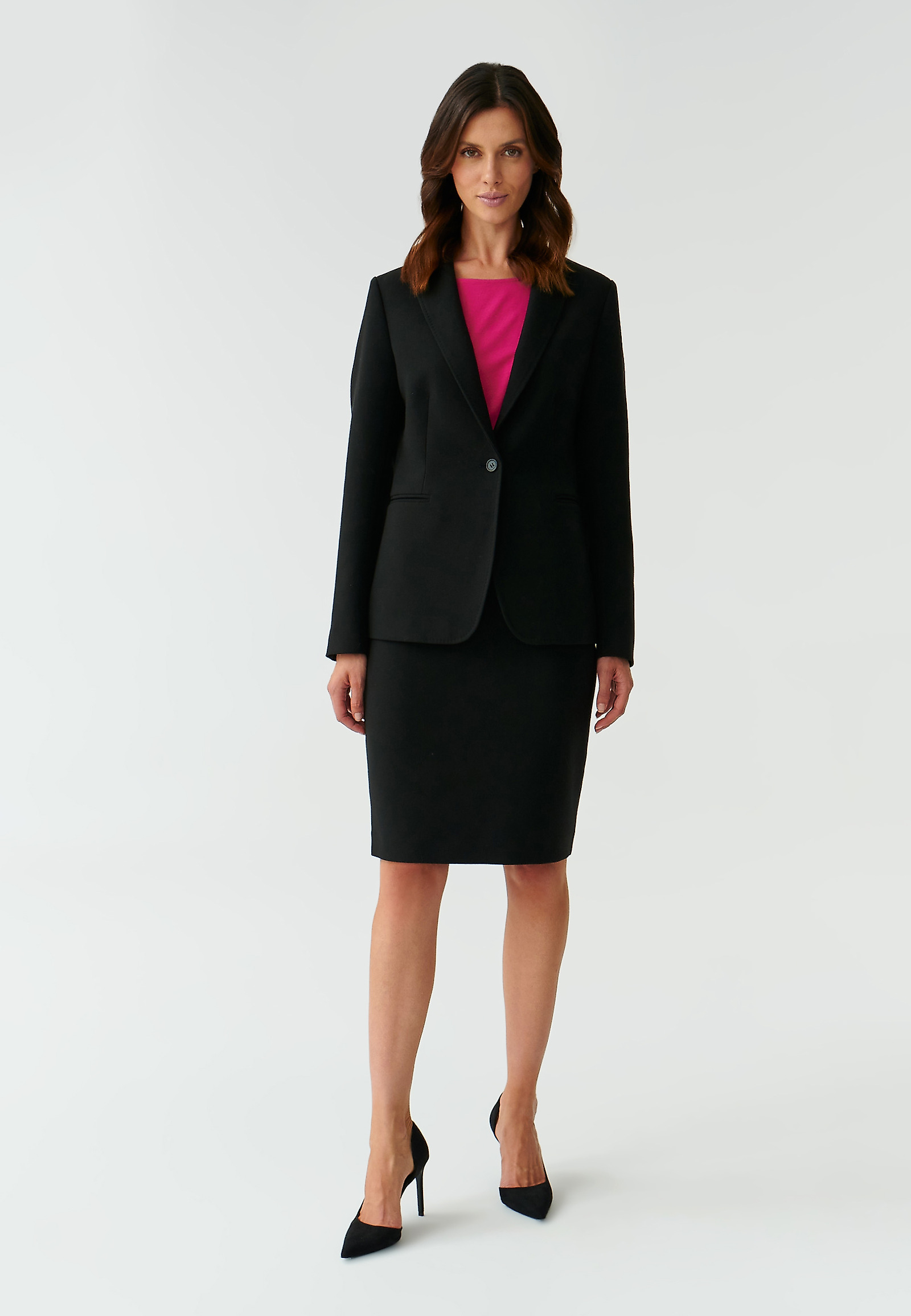 DAMSKI KLASIČNI ČRNI BLAZER KAREMA DAMSKI KLASIČNI ČRNI BLAZER KAREMA ČRNA 91505
