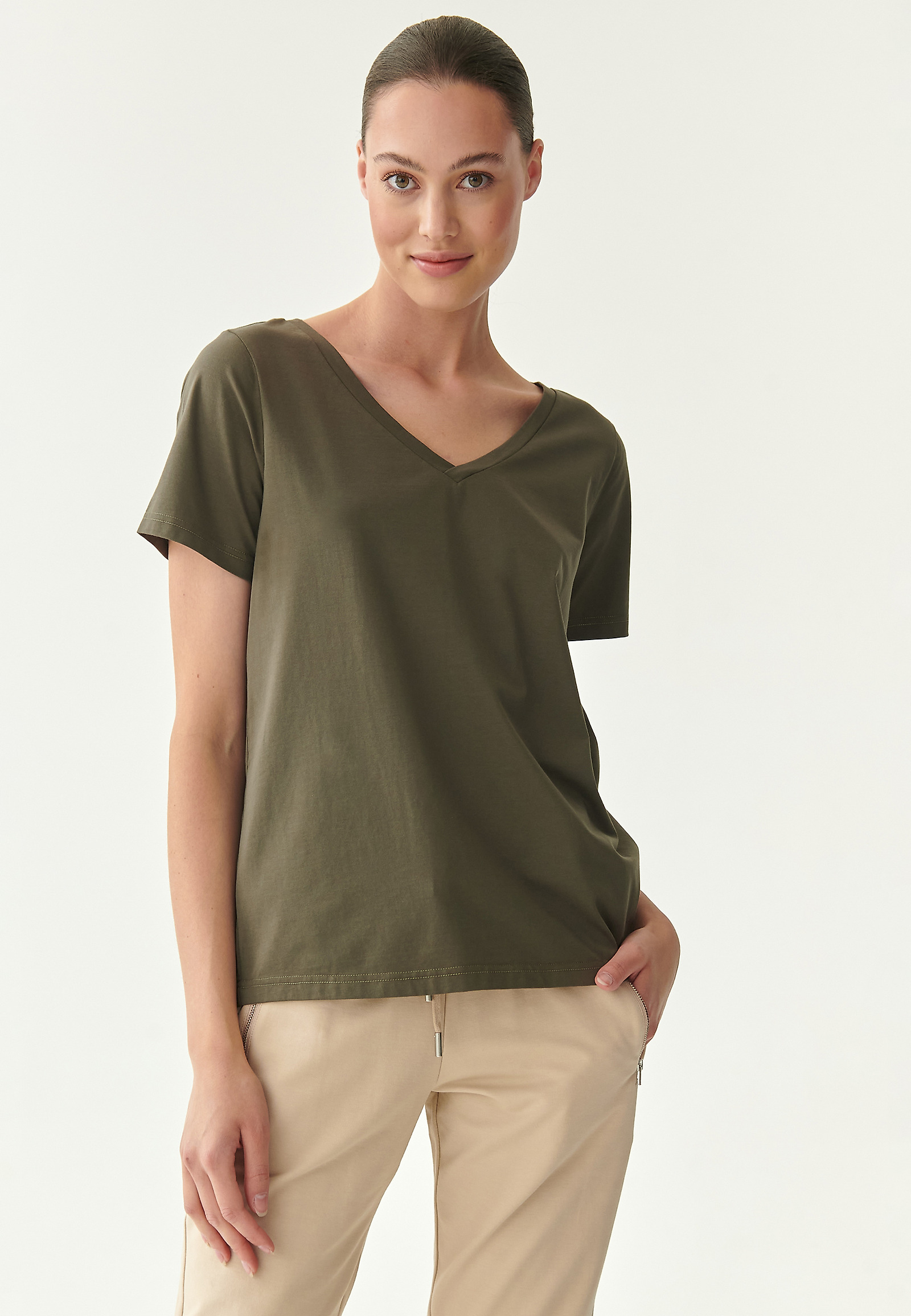 PROSTA BLUZKA DAMSKA NELISA PROSTA BLUZKA DAMSKA NELISA KHAKI 80762