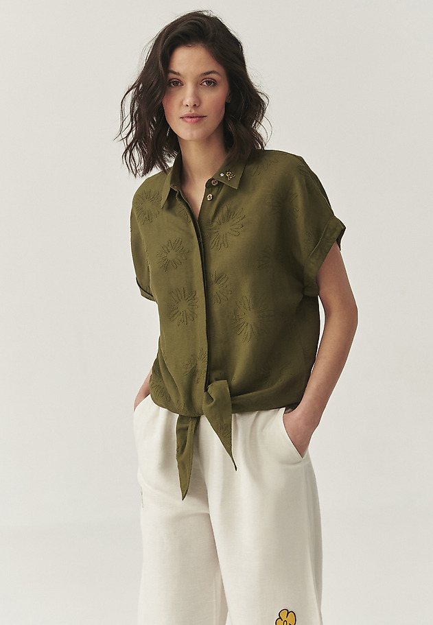 LINEN-VISCOSE SHIRT - KAMA LINEN-VISCOSE SHIRT - KAMA KHAKI 2