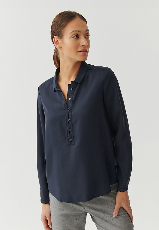 ŽENSKA BLUZA Z OVRATNIKOM - BENETI ŽENSKA BLUZA Z OVRATNIKOM - BENETI TEMNO MODRA 5
