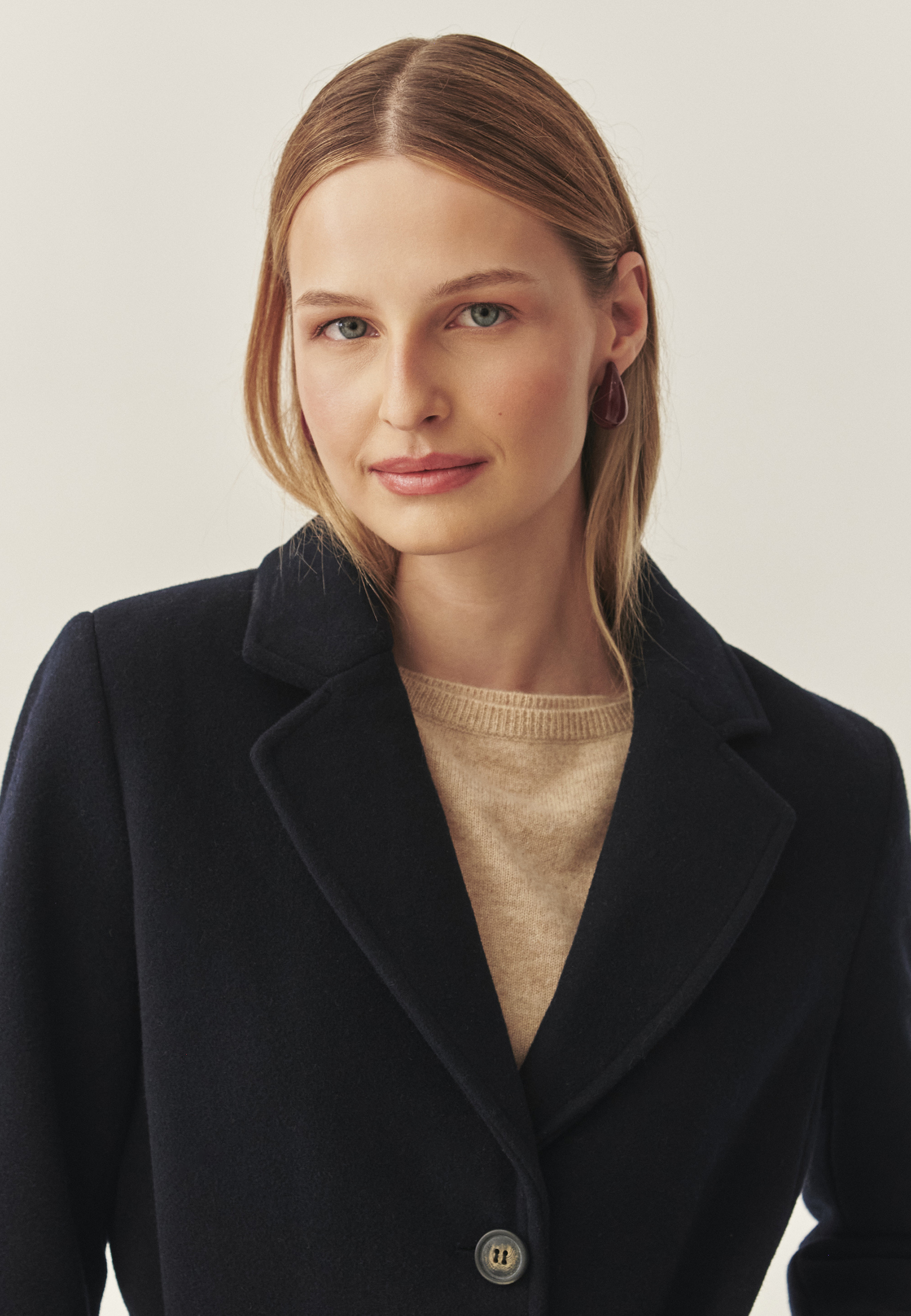 DÁMSKY TEXTILNÝ KABÁT S OPASKOM – NITIKA NÁMORNÍCKA MODRÁ 2