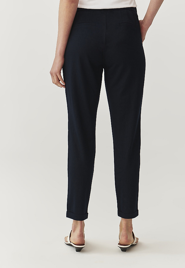 LADIES’ TROUSERS WITH A TIED STRING - ZAMIRIA 1 LADIES’ TROUSERS WITH A TIED STRING - ZAMIRIA 1 GRANATOWY 3