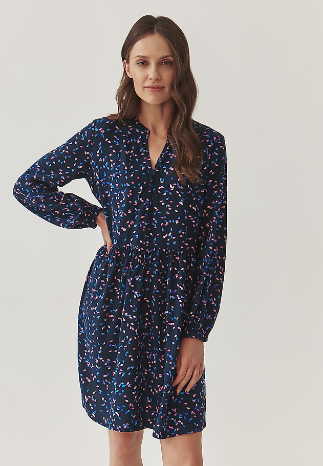 LADIES’ PATTERNED DRESS WITH LONG SLEEVES - STRAKMI LADIES’ PATTERNED DRESS WITH LONG SLEEVES - STRAKMI MULTIKOLOR 1