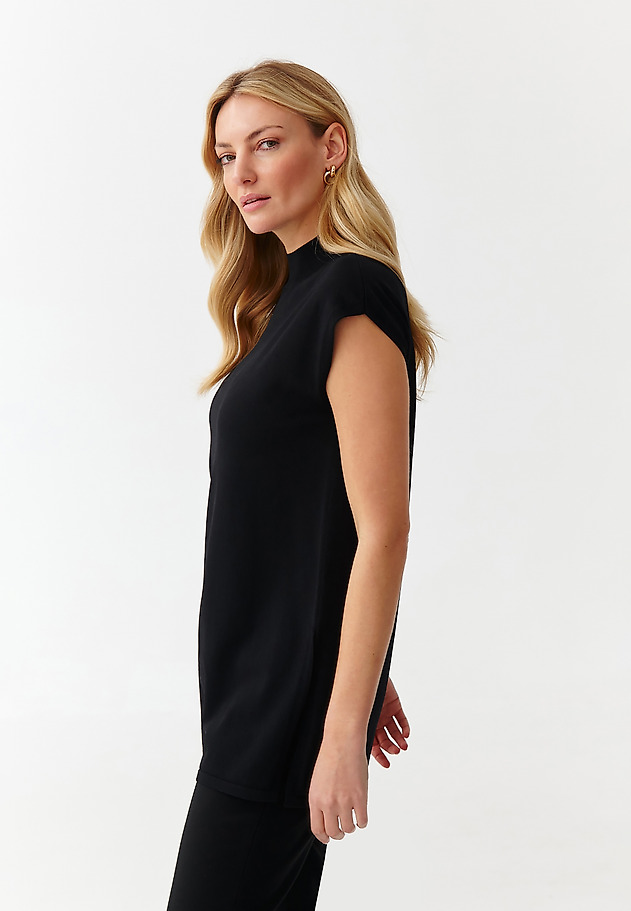 STYLISH SLEEVELESS LADIES’ SWEATER - LENO STYLISH SLEEVELESS LADIES’ SWEATER - LENO CZARNY 5