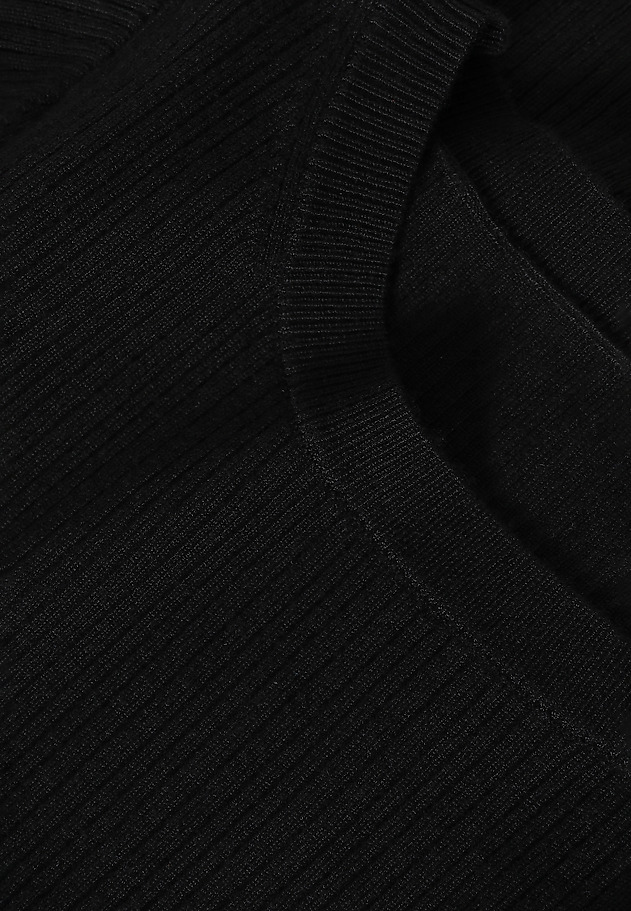 DOPASOWANY SWETER DAMSKI W PRĄŻKI - SALMIKO DOPASOWANY SWETER DAMSKI W PRĄŻKI - SALMIKO CZARNY 7