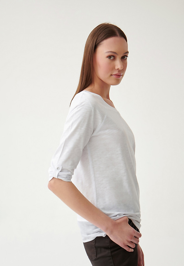 BLUZĂ DE DAMĂ DIN MATERIAL TEXTIL ȘI TRICOTAT AZA BLUZĂ DE DAMĂ DIN MATERIAL TEXTIL ȘI TRICOTAT AZA ALB 5
