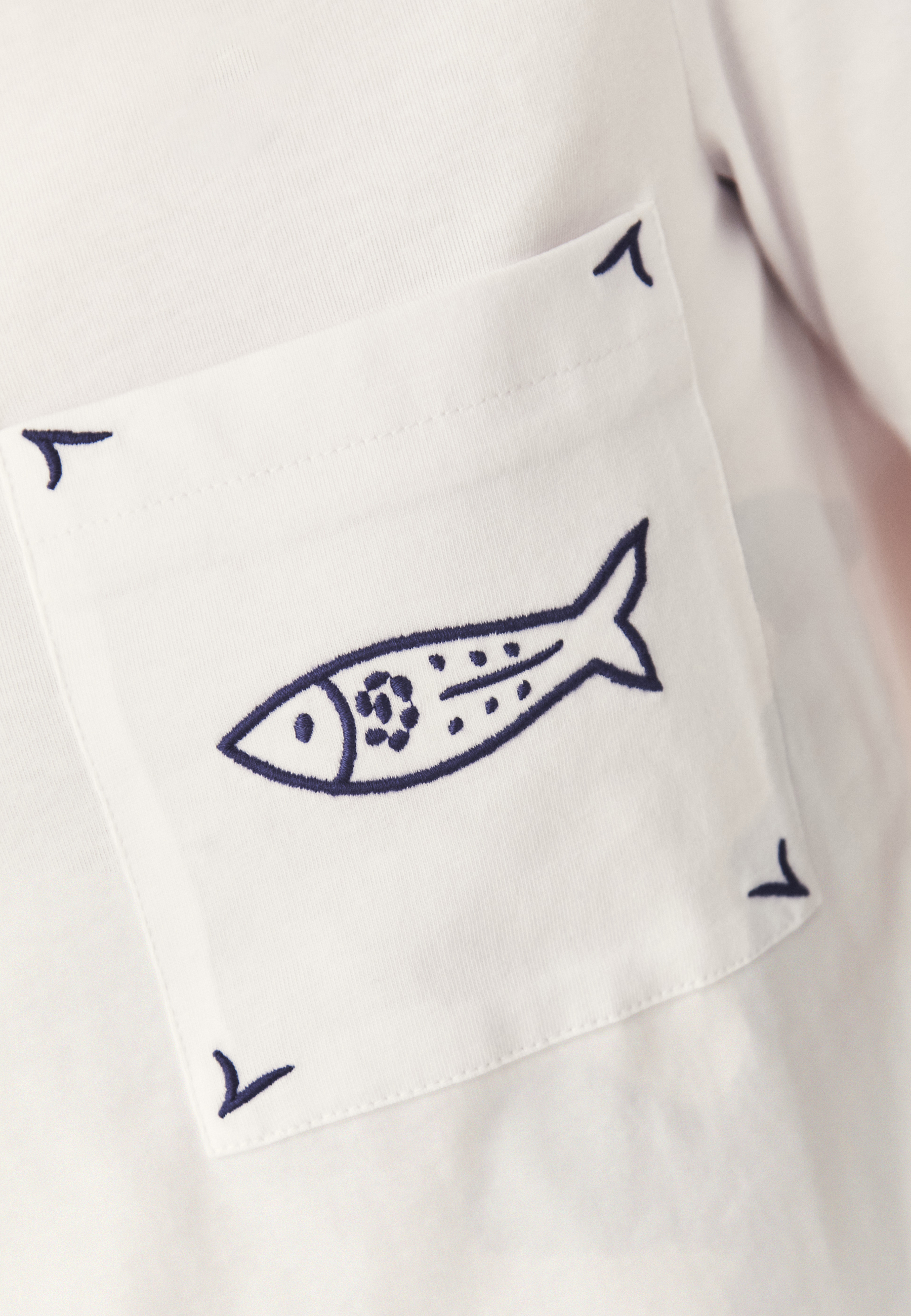 BAWEŁNIANY T-SHIRT Z KIESZONKĄ - MIRASA BIAŁY 2