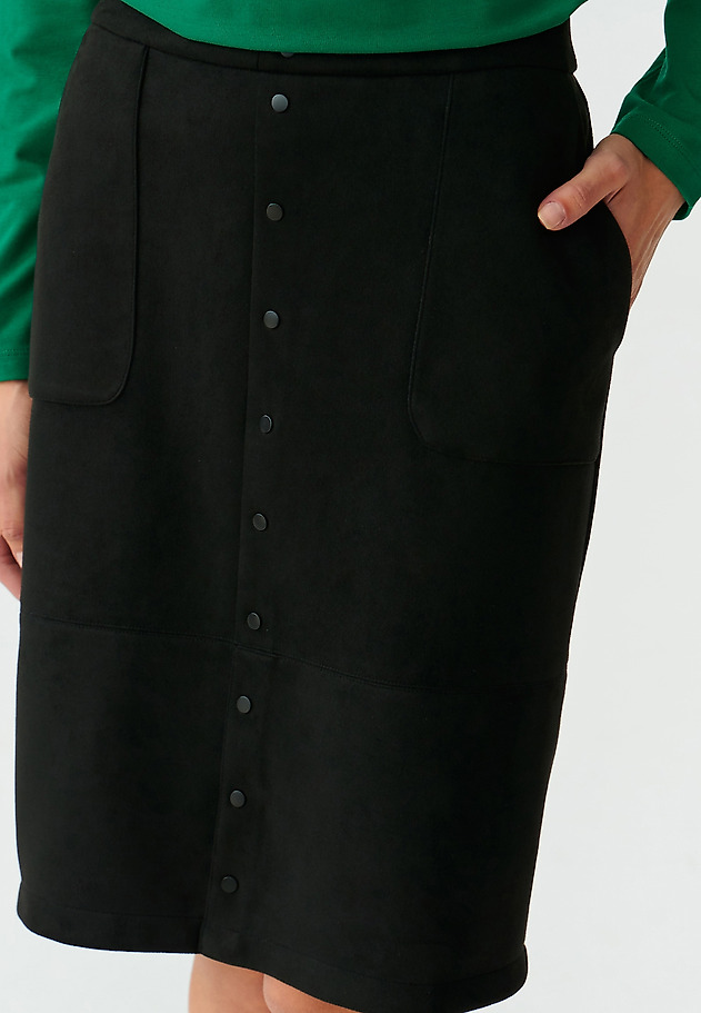FUSTĂ DIN TRICOT CU CAPSE ZAMUA FUSTĂ DIN TRICOT CU CAPSE ZAMUA NEGRU 3
