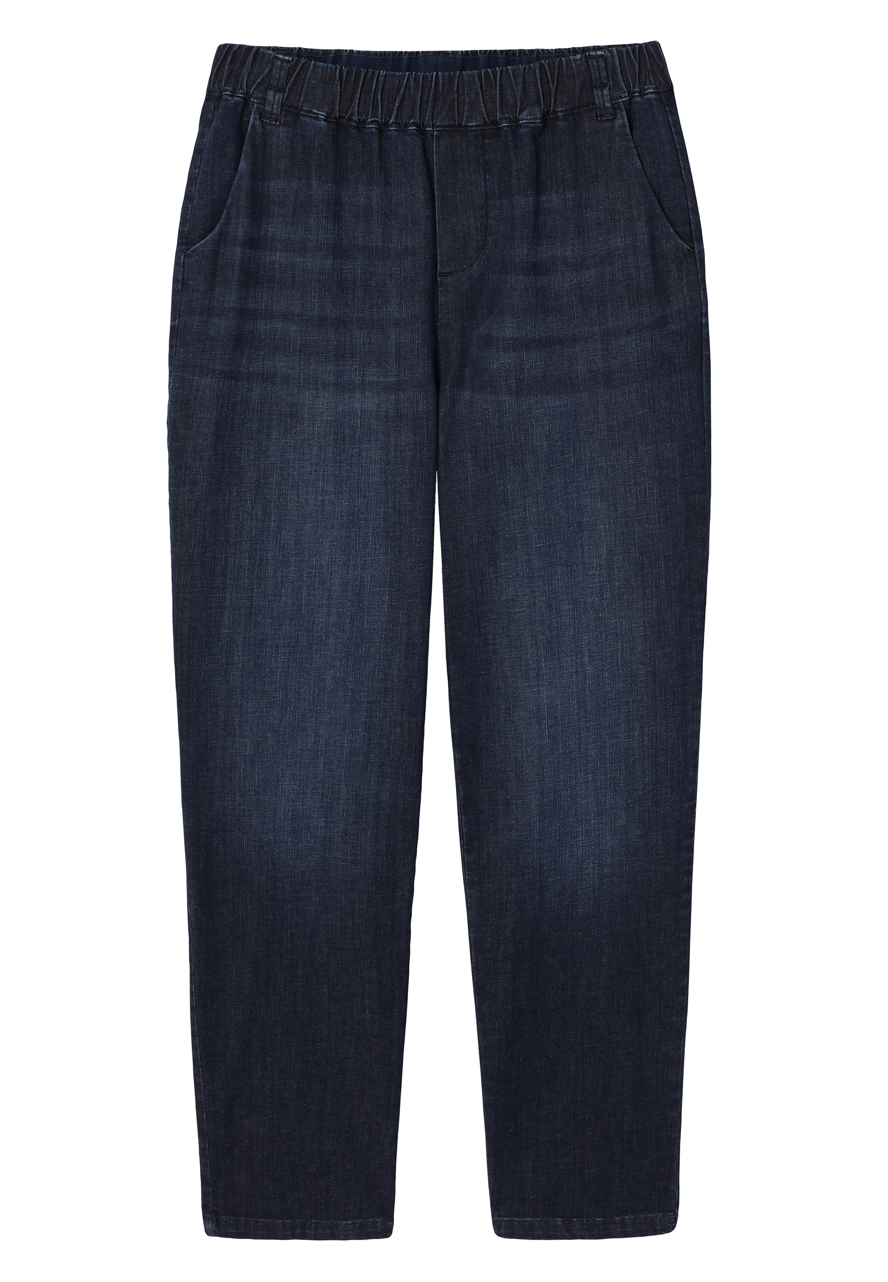 DENIM TROUSERS WITH ELASTIC WAISTBAND - FARAJA NAVY BLUE 2