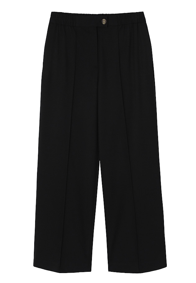 ELEGANT WIDE LEG TROUSERS WITH CREASES - MINTO ELEGANT WIDE LEG TROUSERS WITH CREASES - MINTO BLACK 7