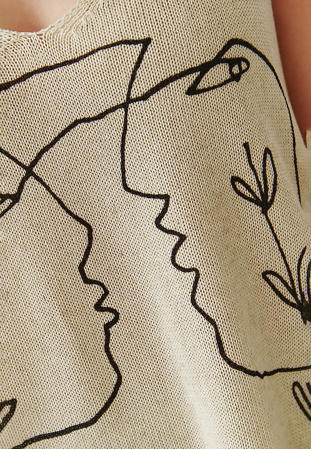 DZIANINOWA BLUZKA DAMSKA BEZ RĘKAWÓW - NIKALA 1 DZIANINOWA BLUZKA DAMSKA BEZ RĘKAWÓW - NIKALA 1 BEŻOWY 5