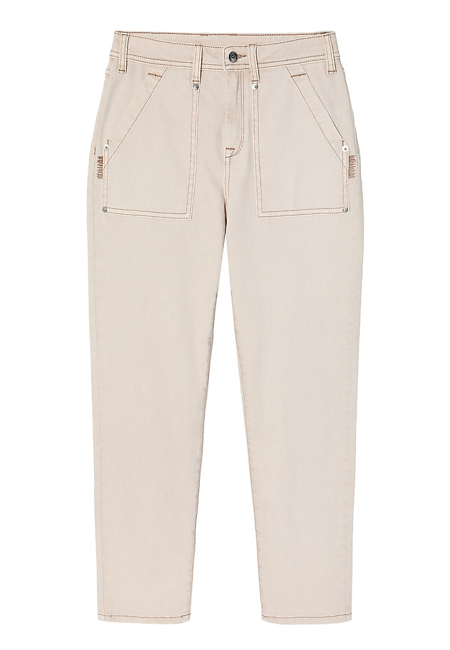 LADIES’ SLIGHTLY TAPERED TROUSERS - MERO LADIES’ SLIGHTLY TAPERED TROUSERS - MERO BEŻOWY 6