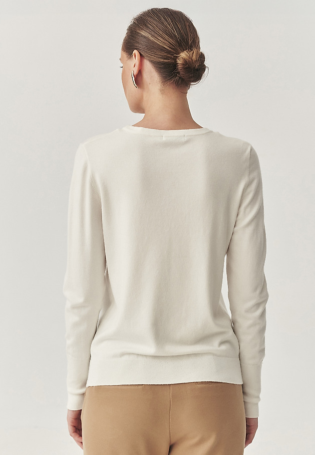 CLASSIC JUMPER WITH CERTIFIED VISCOSE - NICA CLASSIC JUMPER WITH CERTIFIED VISCOSE - NICA ECRU 2