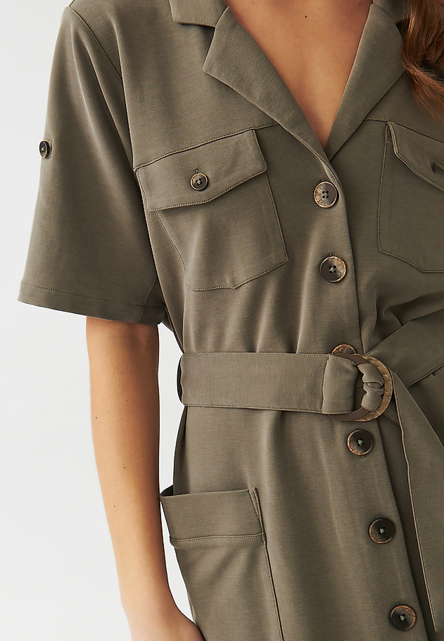 LADIES’ SHIRTDRESS WITH ADDITIONAL BELT - ZOE LADIES’ SHIRTDRESS WITH ADDITIONAL BELT - ZOE KHAKI 6