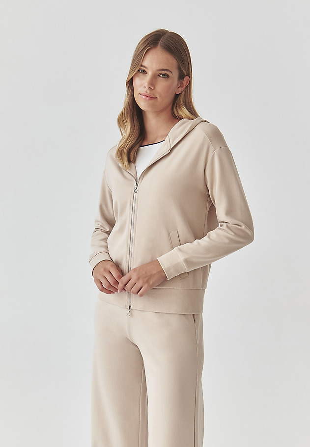 LADIES’ CLASSIC BUTTONED HOODIE - ANUBI LADIES’ CLASSIC BUTTONED HOODIE - ANUBI BEŻOWY 1